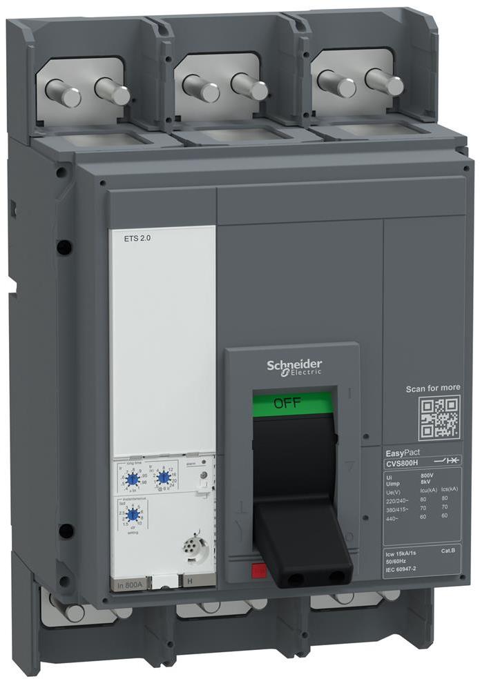 Автомат CVS1000N 3P 1000А електронна защита ETS 2.0 50kA регулируем (In x 0.4…1) SE, SCHNEIDER ELECTRIC НИСКО НАПРЕЖЕНИЕ, E100N320FM
