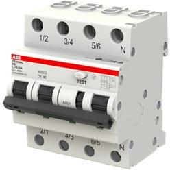 ДТЗ комбинирана DS203NC 3P+N 16A крива C 30mA тип AC 6kA 4 мод. ABB, 2CSR256040R1164