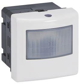 Датчик за движение PIR, 170°, обхват 8m @ h=1.2m, LED ≤ 500W, изисква неутрала, 2 мод. цвят бял Mosaic Legrand, LEGRAND, 78454A