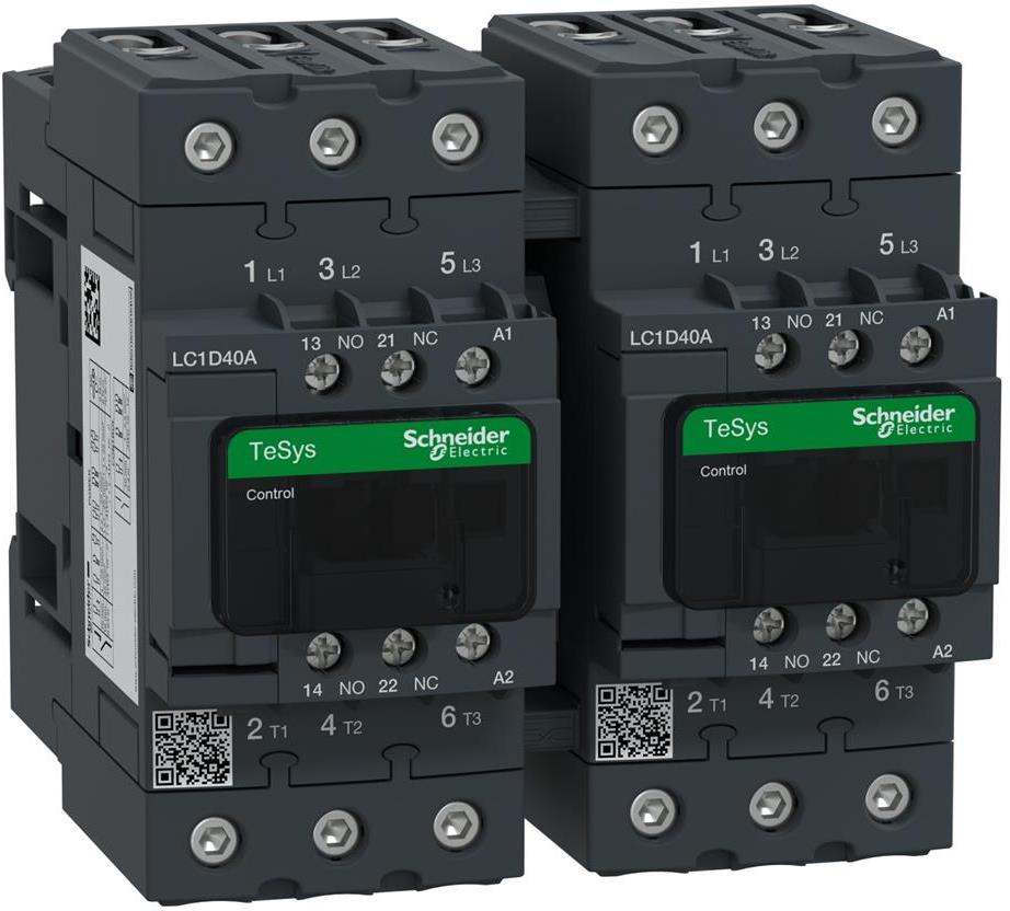 Контактор реверсивен TeSys D 3P 18.5kW (40A AC-3) 1NO+1NC 230V 50/60Hz SE, SCHNEIDER ELECTRIC НИСКО НАПРЕЖЕНИЕ, LC2D40AP7
