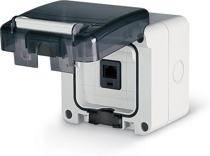Компютърна розетка RJ45 cat. 6 за открит монтаж IP 66, серия Protecta, Scame-137.6481.60