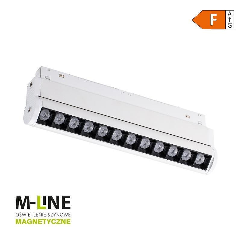 Линейна лампа с магнитна релса, регулируема M-LINE, бяла, 12 W, 960 lm, 4000 K, DPM, MTL-NRS-12W-W
