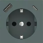Лицев панел за контакт шуко и USB A+C 55x55 Fenix Green Commodore EKINEX, EK-PSC-DE-USB-FVC