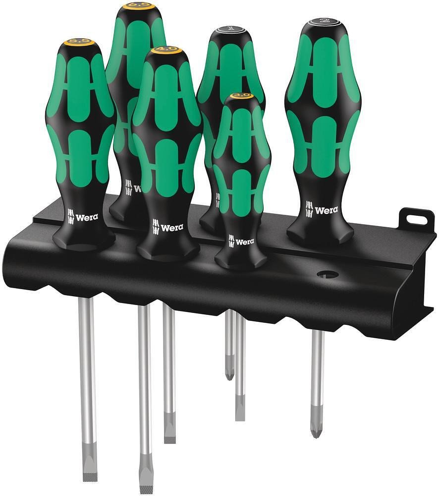 Комплект отвертки, 4x шлиц и 2x PZ, 3xx/6 Kraftform Plus Wera - W105656