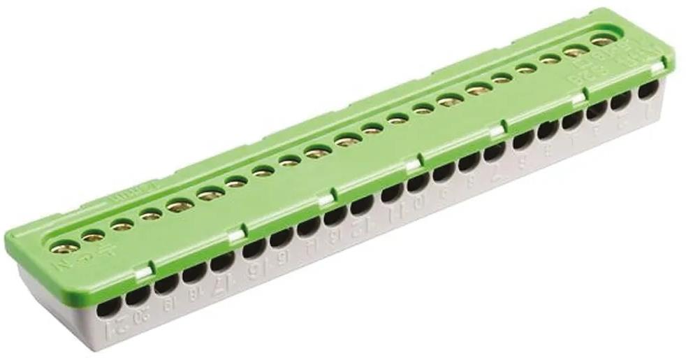 Клема изолирана ЗЕЛЕНА 9x16mm²+12x6mm² 63A АВВ, ABB, 1SPE007715F0744