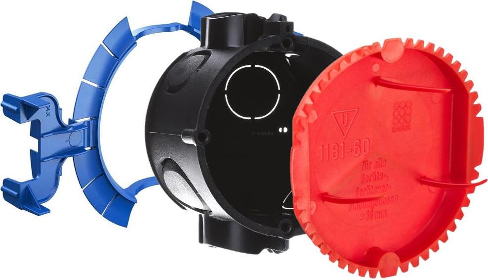 Комплект конзолна кутия 45мм със скоба към тухлени стени и защитен капак (100 бр.) Kaiser, KAISER, 1055-04-PAC100