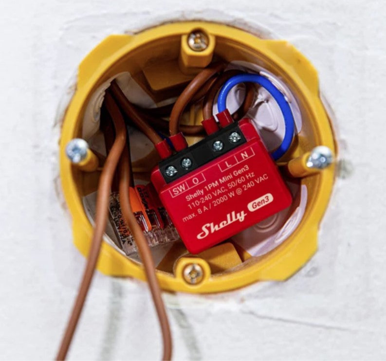 Микромодул Smart реле 1х On/Off 8A с мерител изисква неутрала Shelly 1PM Mini Gen3 - 261590S, SHELLY