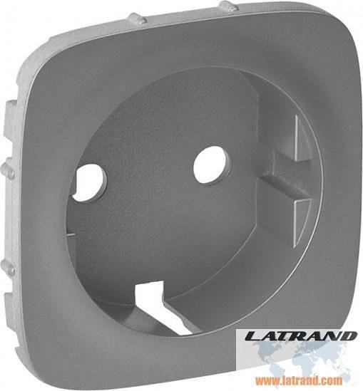Лицев панел за контакт шуко с детска защита цвят Алуминий Valena Allure Legrand - 755207