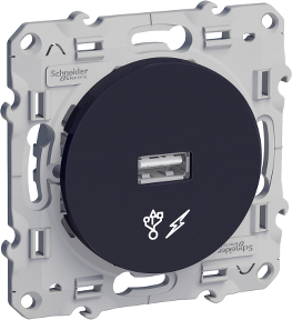 Розетка USB за зареждане тип A 1A 5W цвят Антрацит Odace SE /до изчерпване/, SCHNEIDER ELECTRIC, S540408