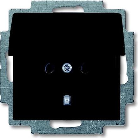 Контакт ШУКО 16A с капак цвят ЧЕРЕН Basic 55 ABB, 2CKA002018A1499