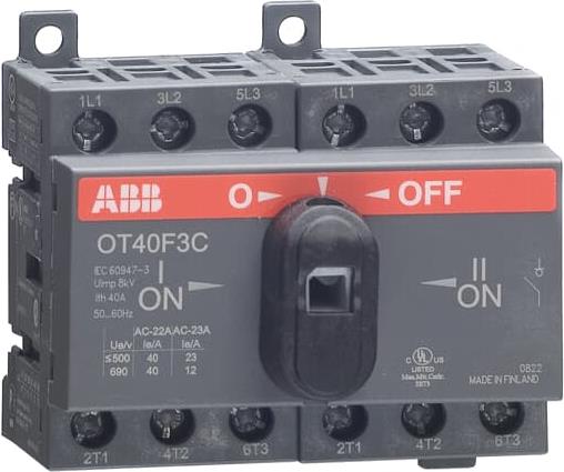 Разединител OT40F3C 40A 3P I-0-II за DIN монтаж без ръкохватка АВВ, ABB, 1SCA104913R1001
