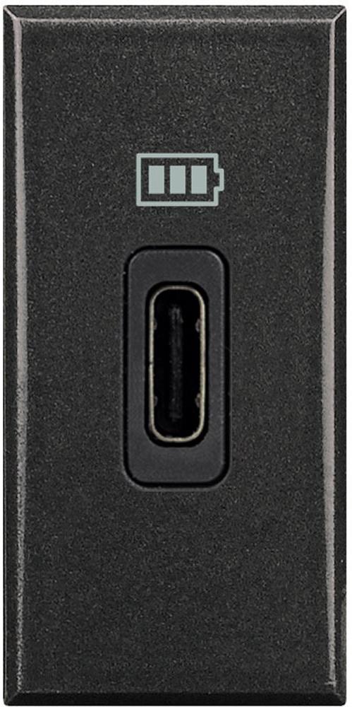 Розетка USB за зареждане тип C 1.5A 7.5W 1 мод. цвят Антрацит Axolute Bticino, BTICINO, HS4286C1