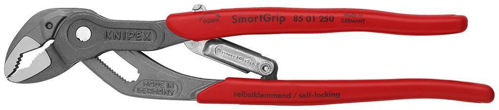 Клещи раздвижени SmartGrip, червена ръкохватка 250мм, Knipex - K8501250