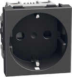 Контакт ШУКО 2P+E 16A с детска защита 2 мод. цвят Графит Light Now Bticino, BTICINO, YD4141