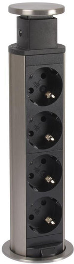 Мебелна колона Pop-Up, с контакти 4х шуко, кабел 2m, Ø60mm, Incara Tower Legrand, LEGRAND, 654976