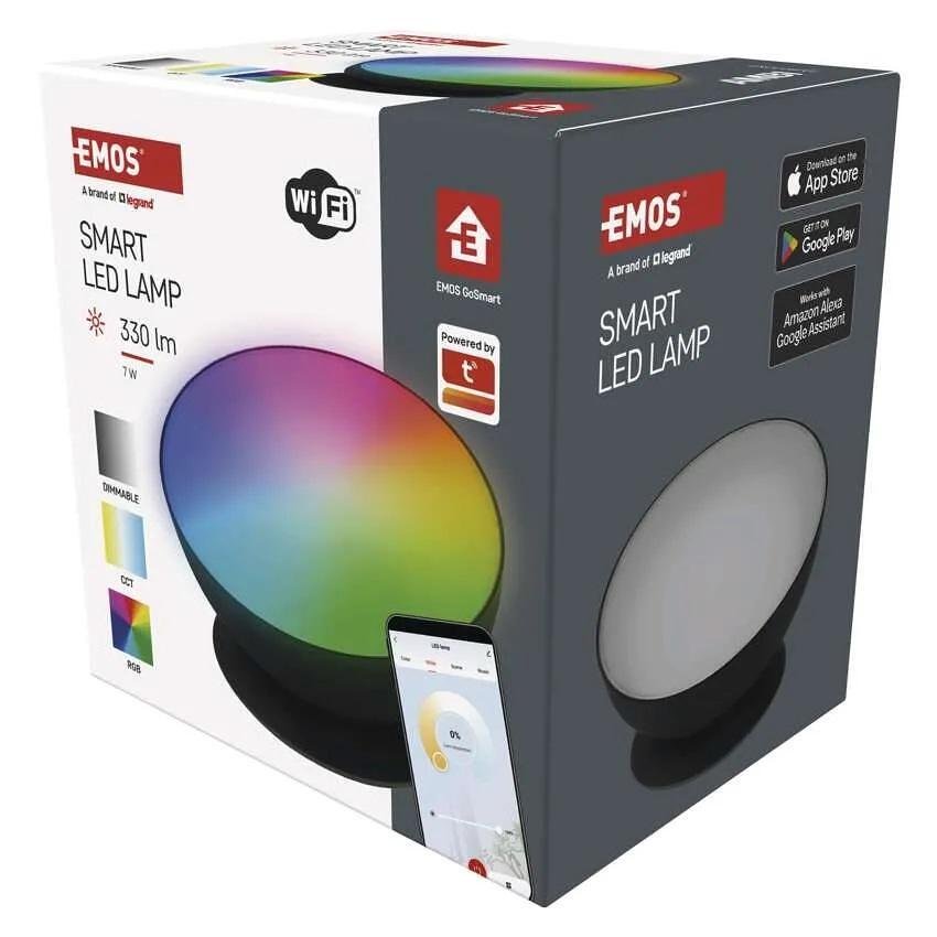 Спот LED Ø175 7W RGBW 330lm димируем 20000h IP20 черен Wi-Fi GoSmart EMOS