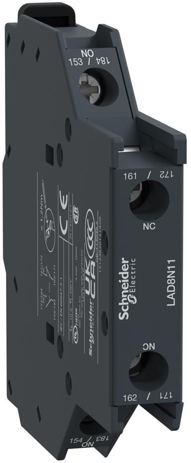 Блок помощни контакти TeSys D 1NO-1NC страничен монтаж SE, SCHNEIDER ELECTRIC НИСКО НАПРЕЖЕНИЕ, LAD8N11