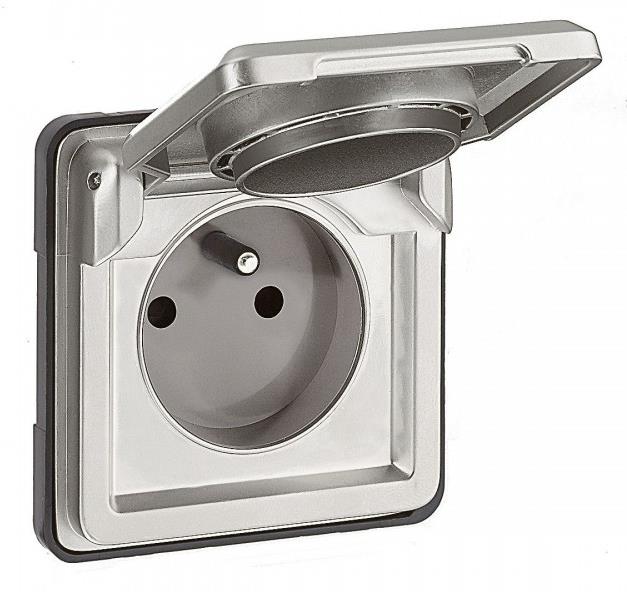 Контакт френски стандарт с капак 16A IP55 Soliroc Legrand, LEGRAND, 77831