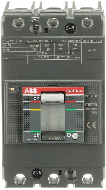 Товаров прекъсвач XT1D 3P 160А АВВ, ABB, 1SDA068208R1