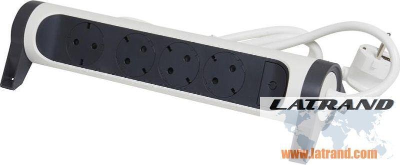 Разклонител БЯЛ 4x2P+E с кабел 1.5 метра / 1.5mm2 Premium NEW Legrand 694529
