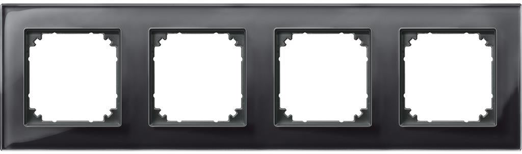 Рамка 4х цвят Оникс, стъкло System M Merten SE, SCHNEIDER ELECTRIC, 489403
