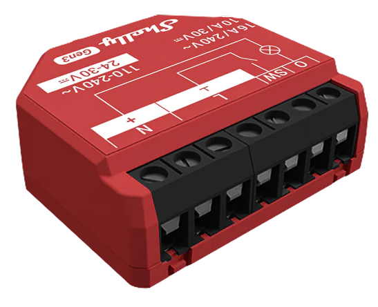 Микромодул Smart реле 1х On/Off 16A с мерител изисква неутрала Shelly 1PM Gen3 - 261798, SHELLY