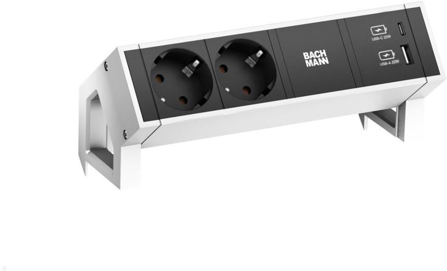 Модул DESK 2 с 2х Шуко и USB тип A+C, цвят Бял, Bachmann, BACHMANN, B902.932