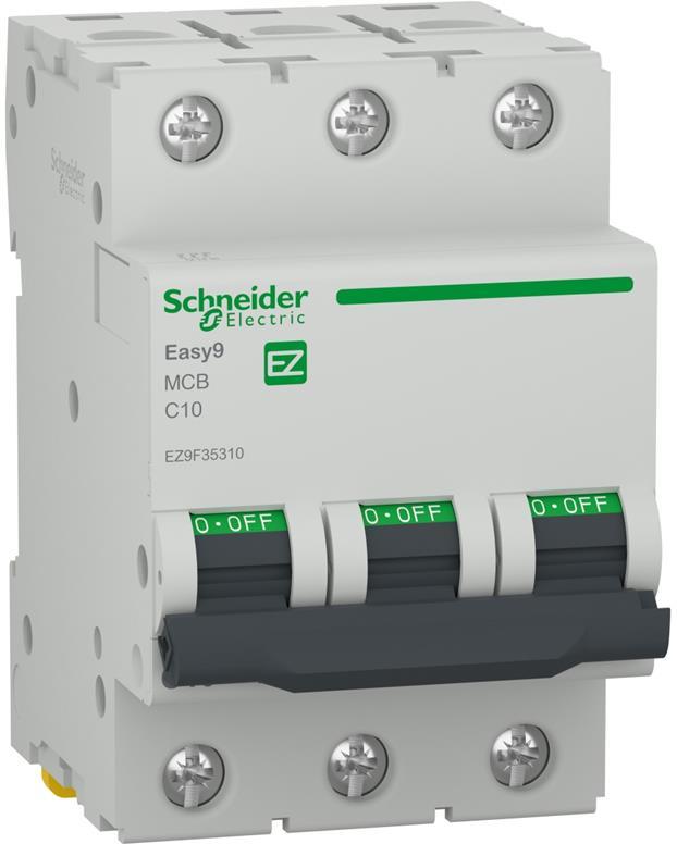 Автоматичен прекъсвач Easy 9 3P 10A крива C 6kA SE, SCHNEIDER ELECTRIC НИСКО НАПРЕЖЕНИЕ, EZ9F35310