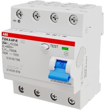 ДТЗ 4P 25A 30mА серия F204 тип F ABB, 2CSF204401R1250