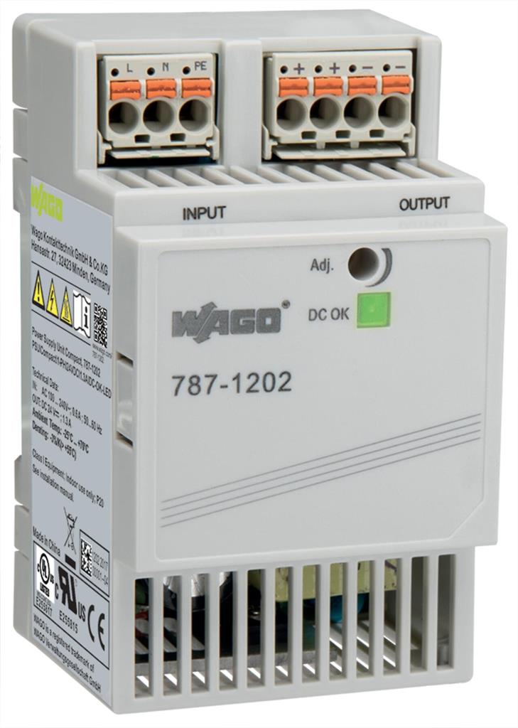 Захранващ блок 1P In:100...240Vac Out:24Vdc 1.3A Wago, WAGO, 787-1202