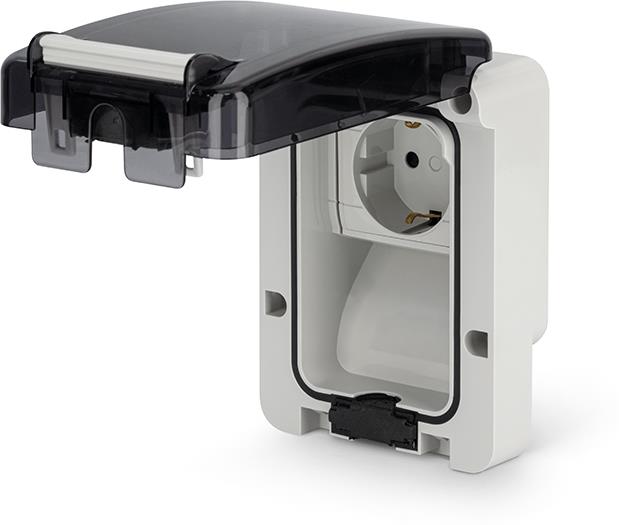 Контакт шуко 16A за скрит монтаж IP66 при включен консуматор серия Protecta, Scame, SCAME, 137.4507