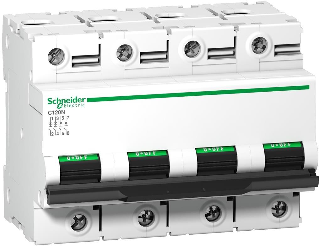 Автоматичен прекъсвач Acti 9 C120N 4P 63A крива C 10kA 6 мод. SE, SCHNEIDER ELECTRIC НИСКО НАПРЕЖЕНИЕ, A9N18371