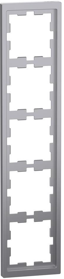 Рамка 5х цвят Неръждаема стомана System Design Merten SE, SCHNEIDER ELECTRIC, MEG4050-6536