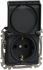 Контакт шуко с детска защита авт. и капак цвят Антрацит Sedna SE, SCHNEIDER ELECTRIC, SDD114024