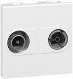 Розетка TV+R 2 мод. цвят бял Mosaic Legrand, LEGRAND, 78788