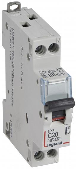 Автоматичен прекъсвач DX3 1P+N 20A крива С 6kA Legrand, LEGRAND НИСКО НАПРЕЖЕНИЕ, 407743