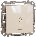 Бутон с подсветка и символ "звънец" цвят Крем Sedna SE, SCHNEIDER ELECTRIC, SDD112131L