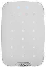 Безжична сензорна клавиатура с LED индикация и RFID, бял, KeyPad Plus Ajax, AJAX, 38253.83.WH1