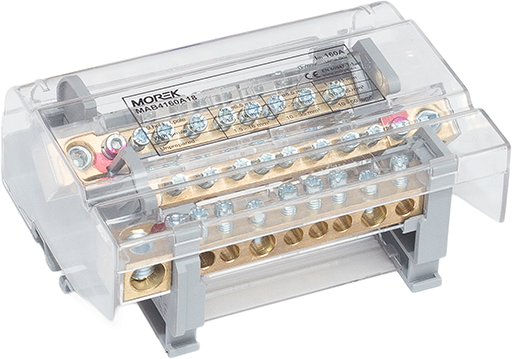 Разпределителен клемен блок Moblock 4P 160A-9 1x50 + 2x35 + 6x16mm² MOREK, MAB4162A18