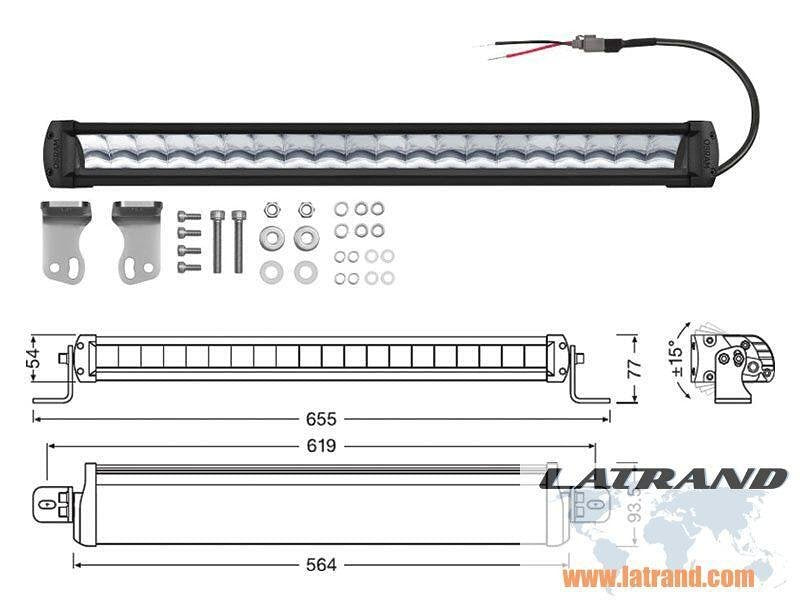 LED бар Osram Lightbar FX500-SP 36W, 12/24V, 655mm - LEDDL104-SP
