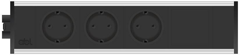 Модул Link 4M с 3х Шуко и 1х празен модул, цвят Черен, ABL, ABL Сърбия, 2M20F3A1