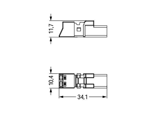 Щекер 2P 1,50 mm2 черен WINSTA® MINI Wago, WAGO, 890-212