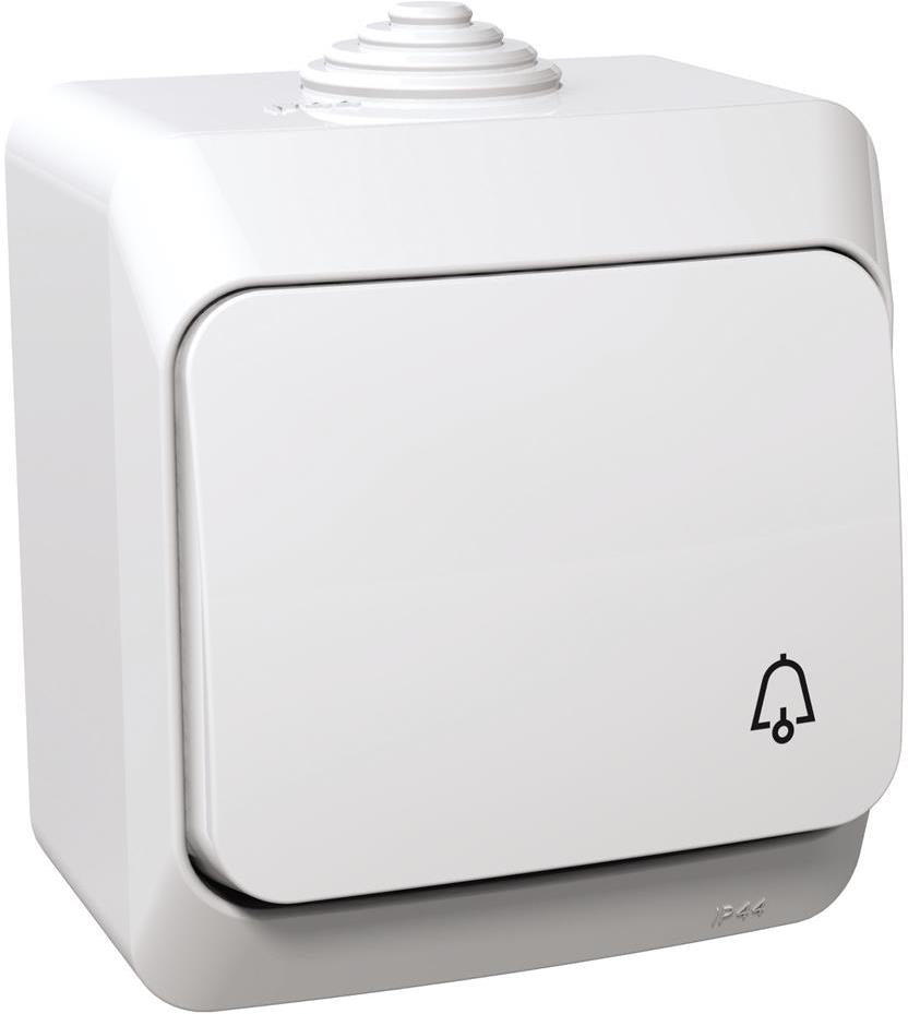 Бутон със символ "звънец" IP44 цвят Бял Cedar Plus SE, SCHNEIDER ELECTRIC, WDE000512
