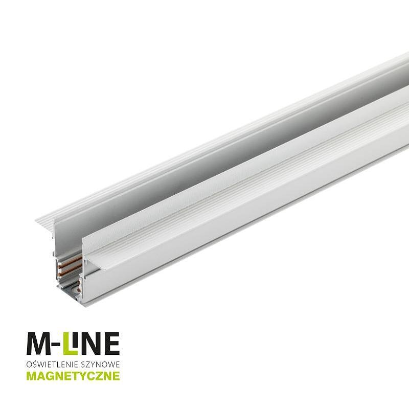 Магнитна релса за вътрешен монтаж, еднофазна M-LINE, бяла, 1 м, DPM, MTL-R-1-W