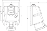 Промишлен комбиниран контакт 3P+N+Е 16A+шуко IP54 серия Optima Combi Scame-513.1657-DN