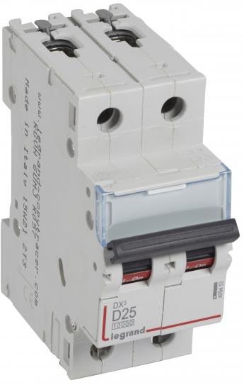 Автоматичен прекъсвач TX3 2P 25А крива D 10kA Legrand, LEGRAND НИСКО НАПРЕЖЕНИЕ, 409453