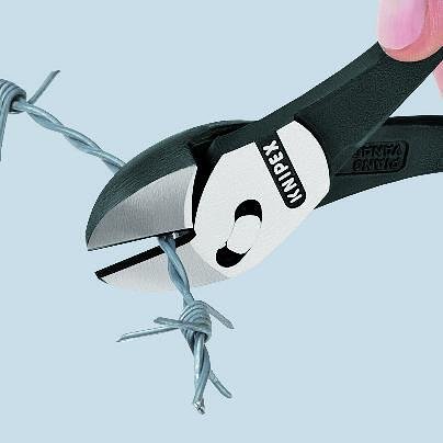 Клещи диагонални резачки усилени TwinForce, червена ръкохватка 180мм, Knipex - K7371180