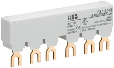 Гребен PS1-2-0-65 за 2бр. прекъсвачи MS116 ABB, 1SAM201906R1102