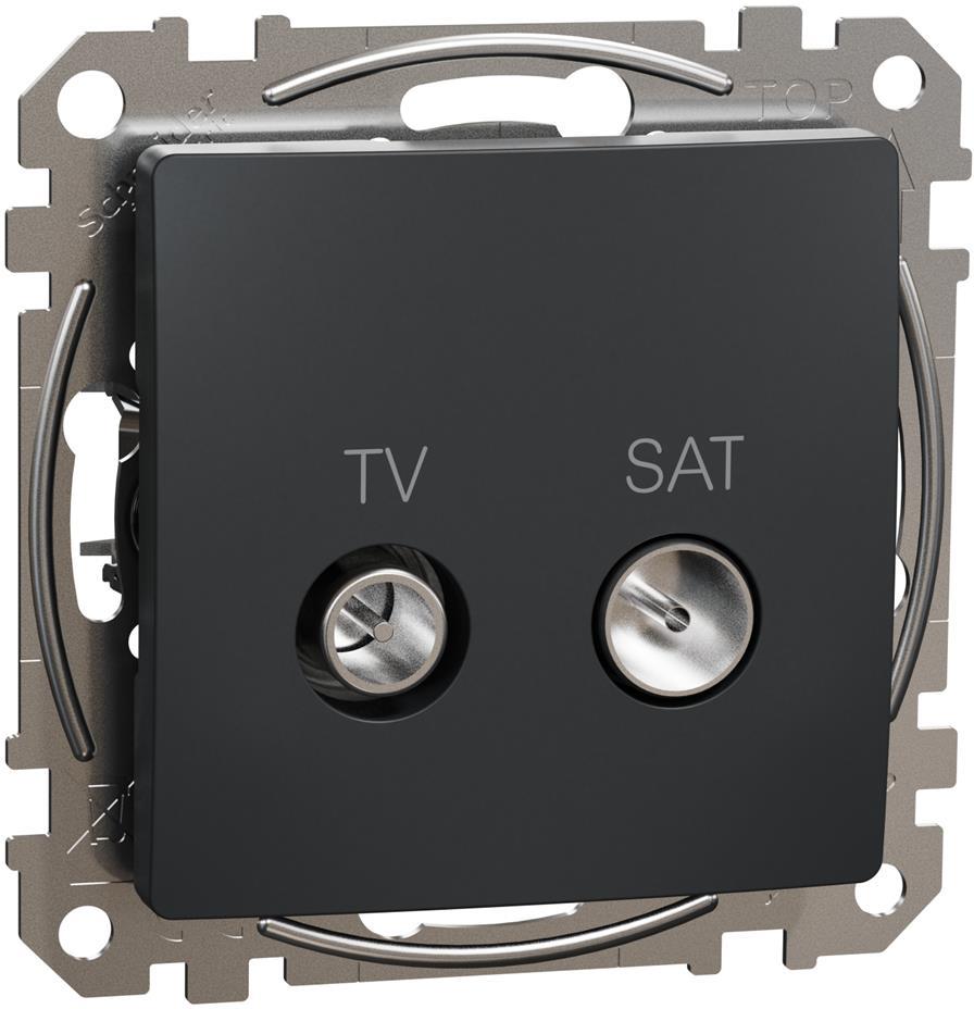 Розетка TV+SAT преходна 7dB цвят Антрацит Sedna SE, SCHNEIDER ELECTRIC, SDD114474S
