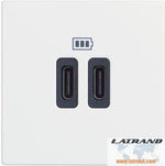 Розетка 2xUSB за зареждане тип С 5V 3A 2 мод. цвят Бял Classia Bticino - RW4286C2